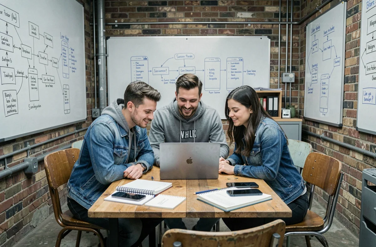 Équipe de Nutshell Lab développant une application mobile dans un studio de type startup à Lille