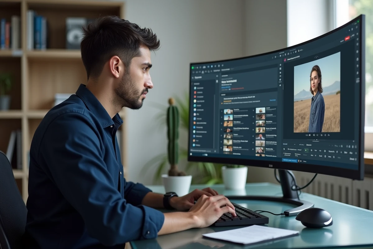 Homme utilisant un logiciel de capture d'écran gratuit sur PC Windows pour sauvegarder une story Instagram