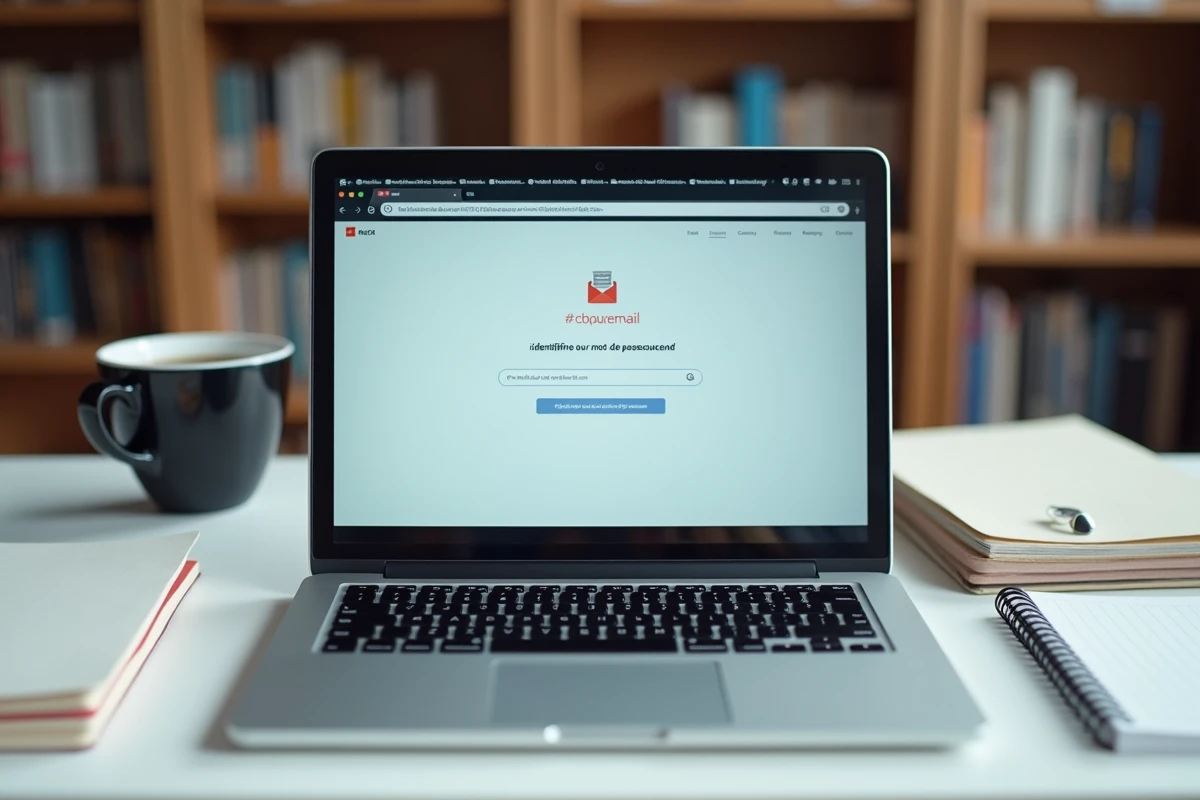 Écran d'ordinateur portable affichant un message d'erreur de connexion sur une interface de messagerie web en français