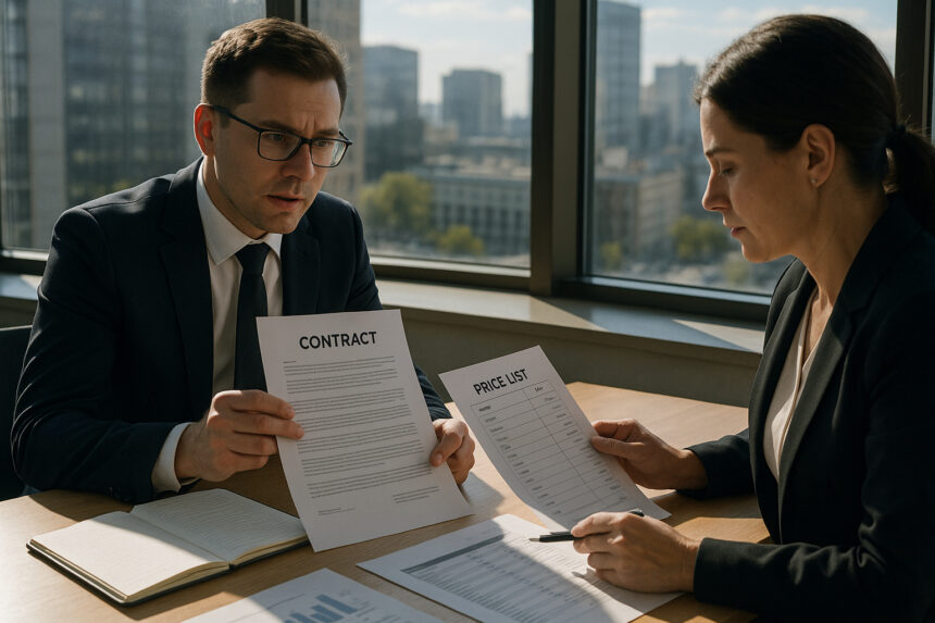 Photo hyperrealiste de deux professionnels négociant dans un bureau lumineux