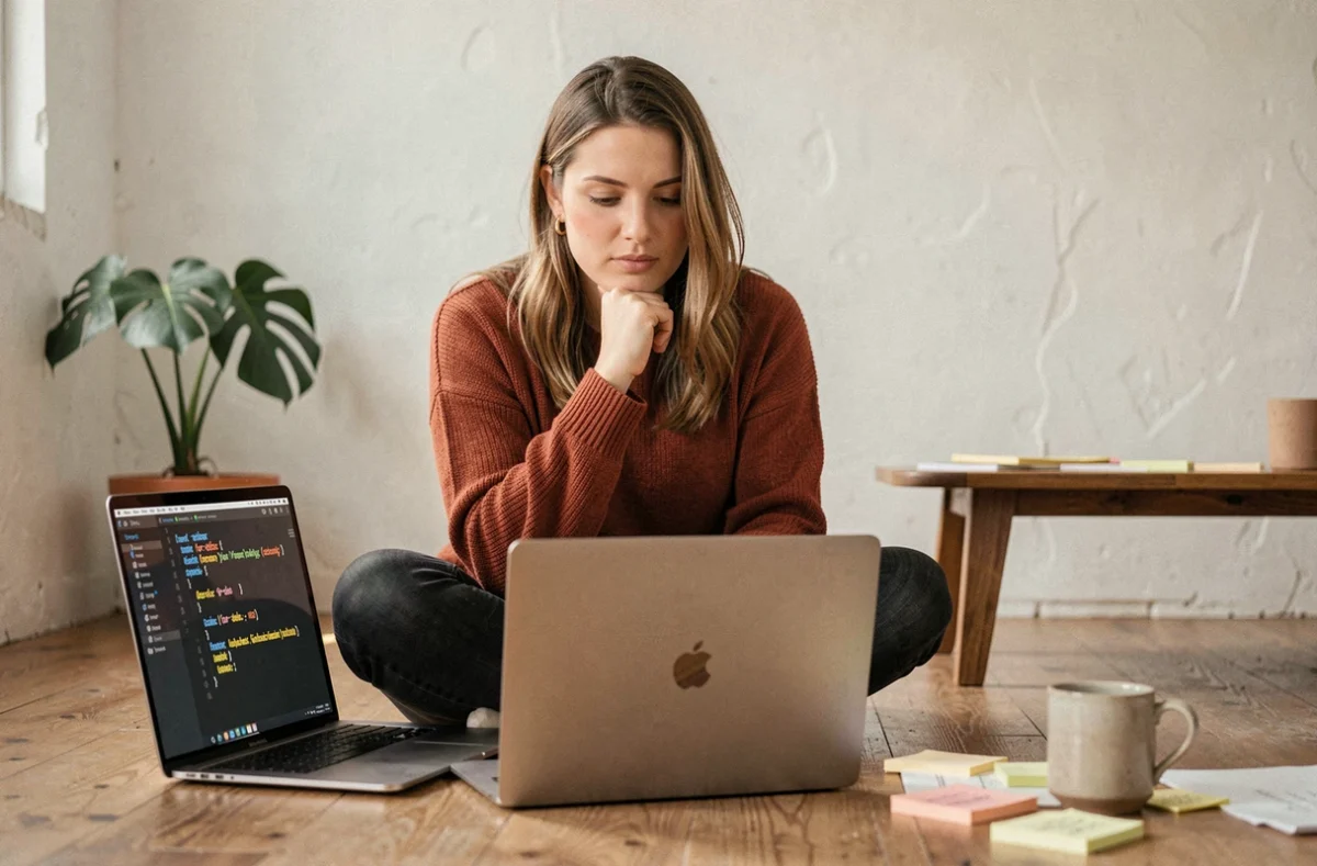 Programmeuse Python réfléchissant au fonctionnement de la clause else dans une boucle for à domicile